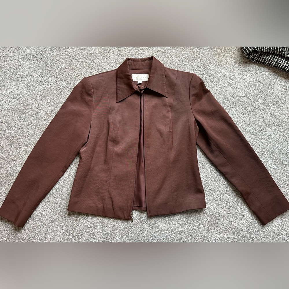Vintage 90s Y2K Express Campagnie Internationale Chocolate Brown Nylon Jacket
